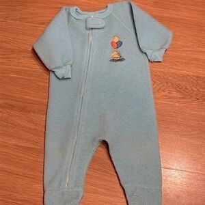Vintage Paddington Bear fleece footie sleeper pajamas